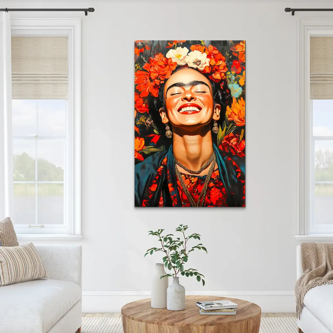 Frida Kahlo Fiery Bloom Alu Dibond Bild