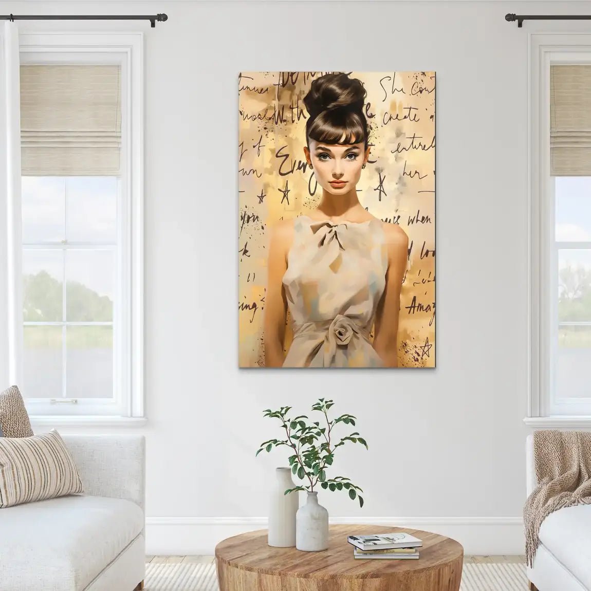 Audrey Hepburn Modern Art AluDibond Bild INGALERIE