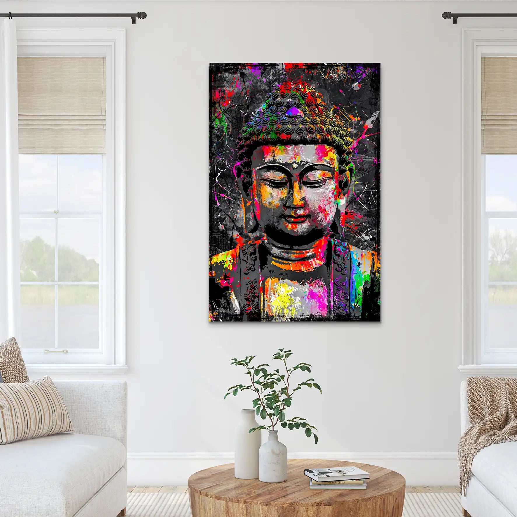 Buddha Bunt Abstrakt AluDibond Bild INGALERIE