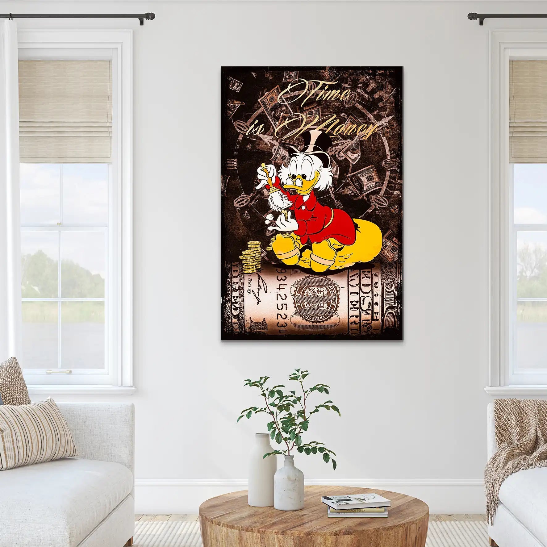 Dagobert Money Vintage Style AluDibond Bild INGALERIE