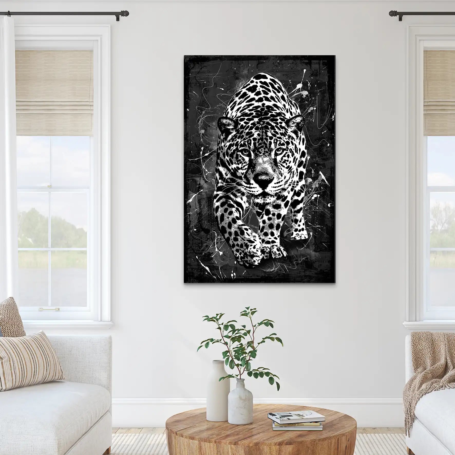 Leopard Abstrakt Black Style AluDibond Bild INGALERIE