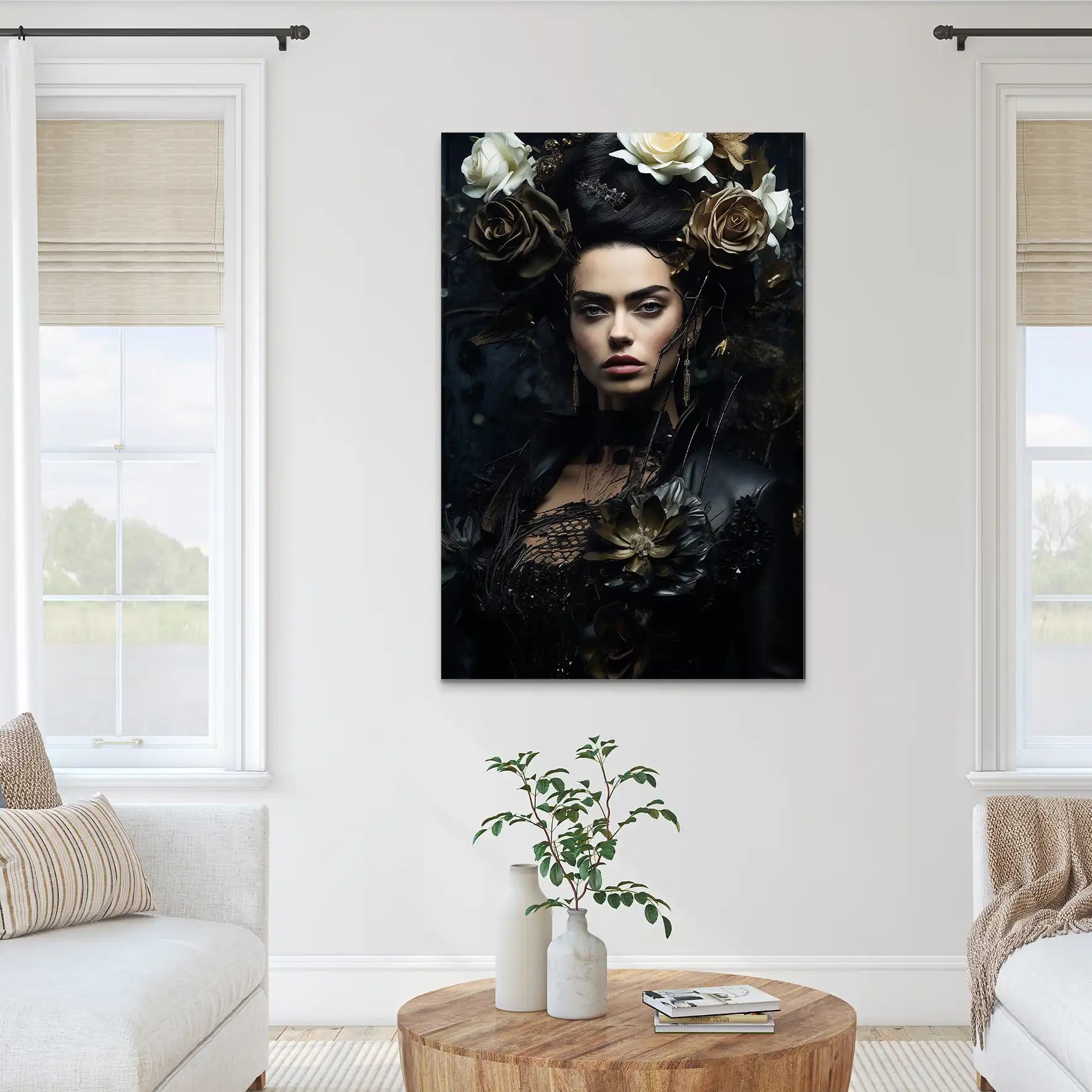 Frida Kahlo Dark Style AluDibond Bild INGALERIE