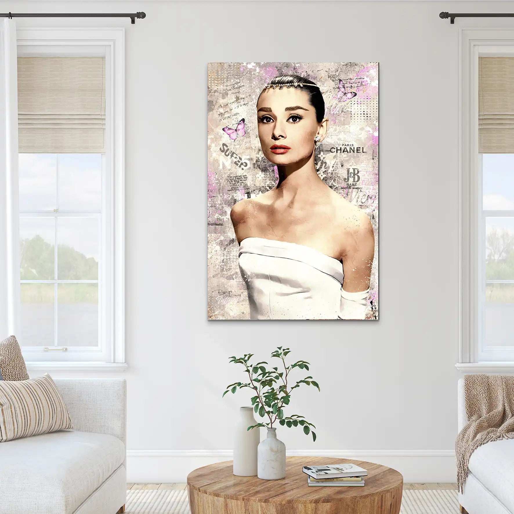 Audrey Hepburn Modern Style Pop Art AluDibond Bild INGALERIE