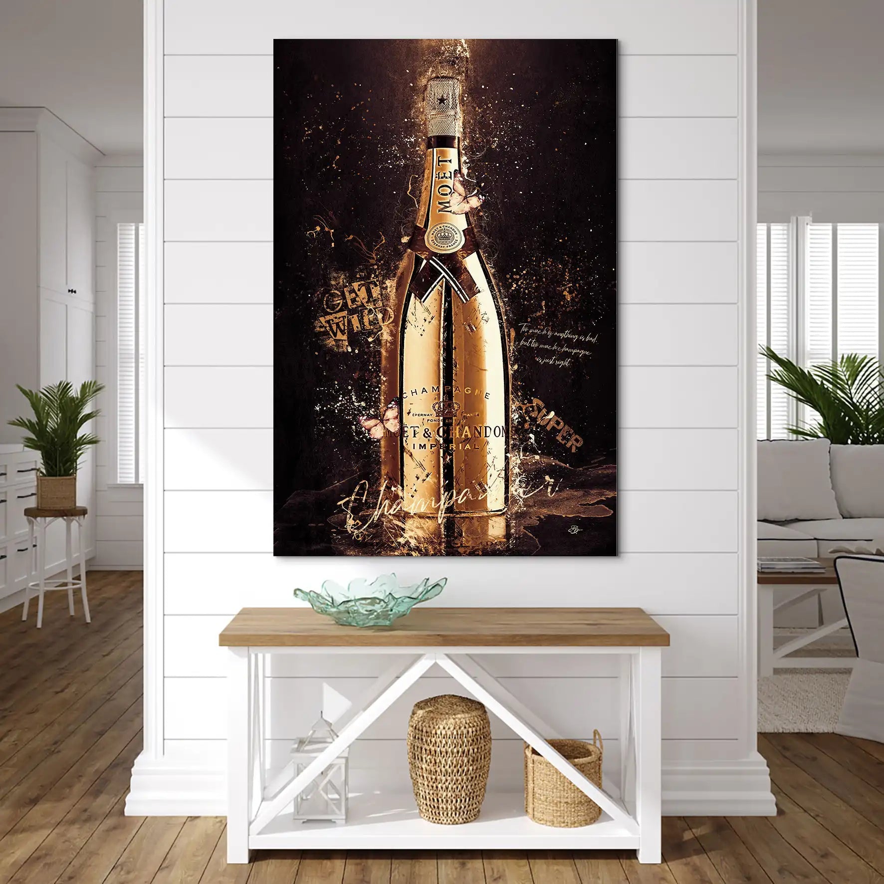 Champagner Retro Style AluDibond Bild INGALERIE