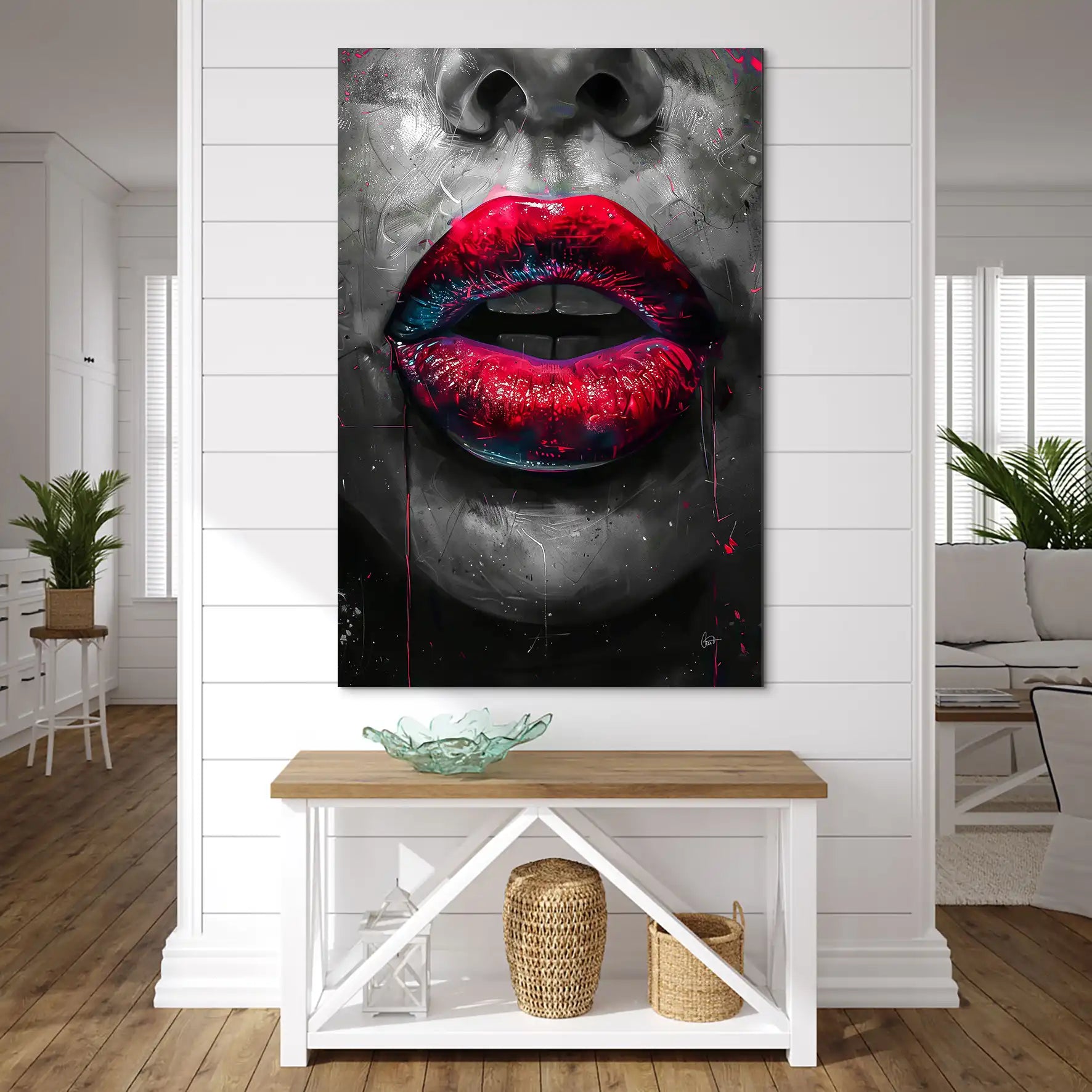 Abstrakt Red Lips AluDibond Bild INGALERIE