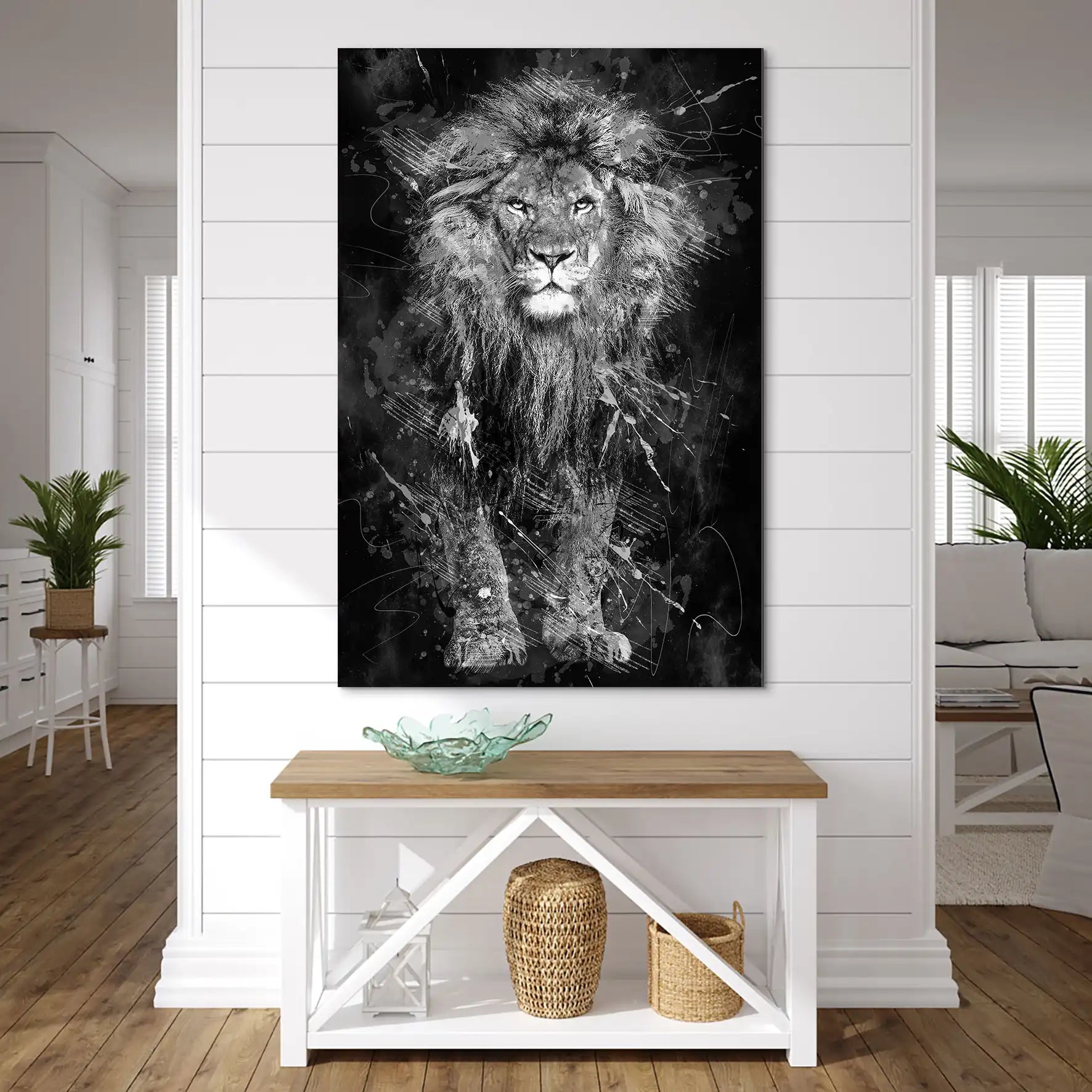 Lion Dark Splash AluDibond Bild INGALERIE