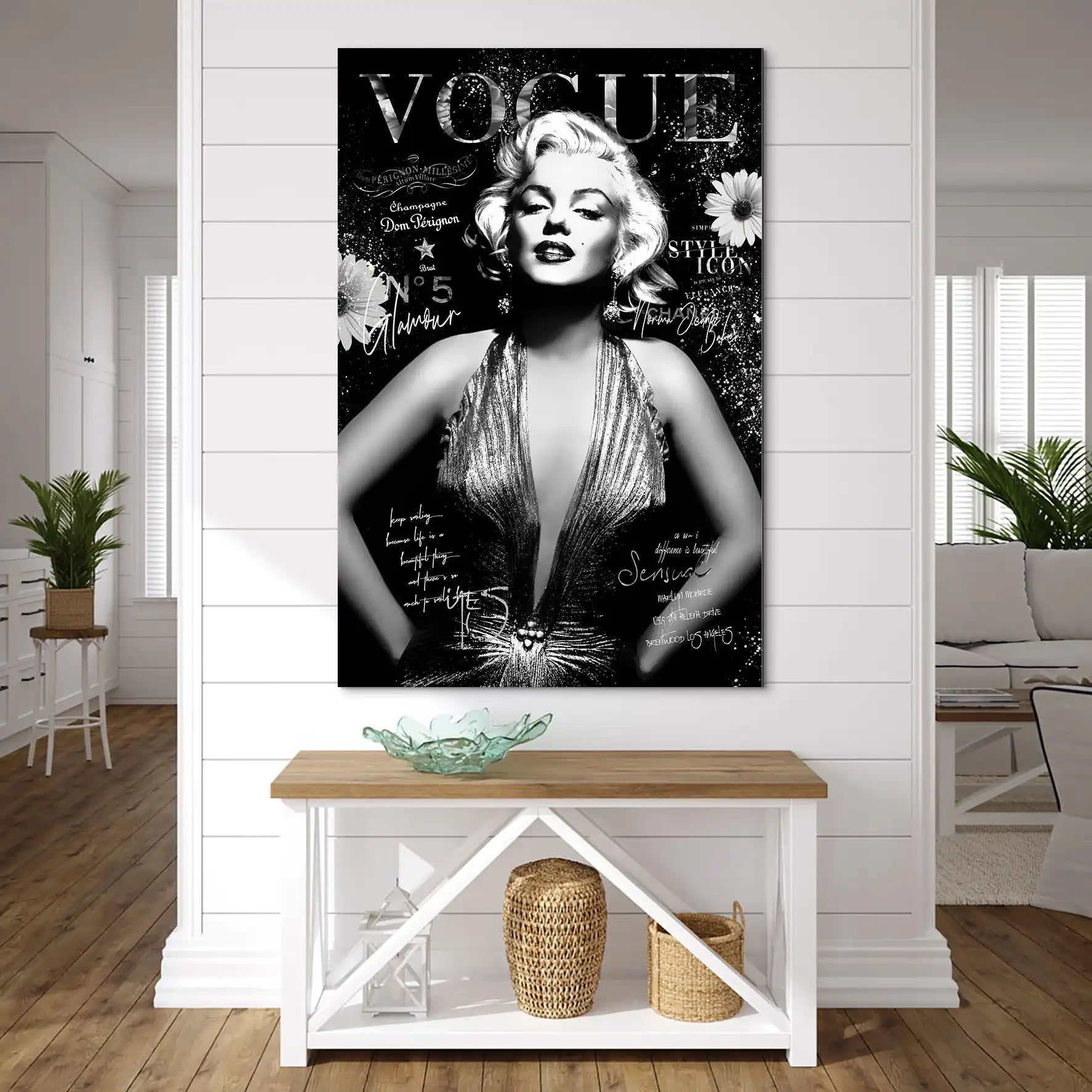 Marilyn Black Vogue AluDibond Bild INGALERIE