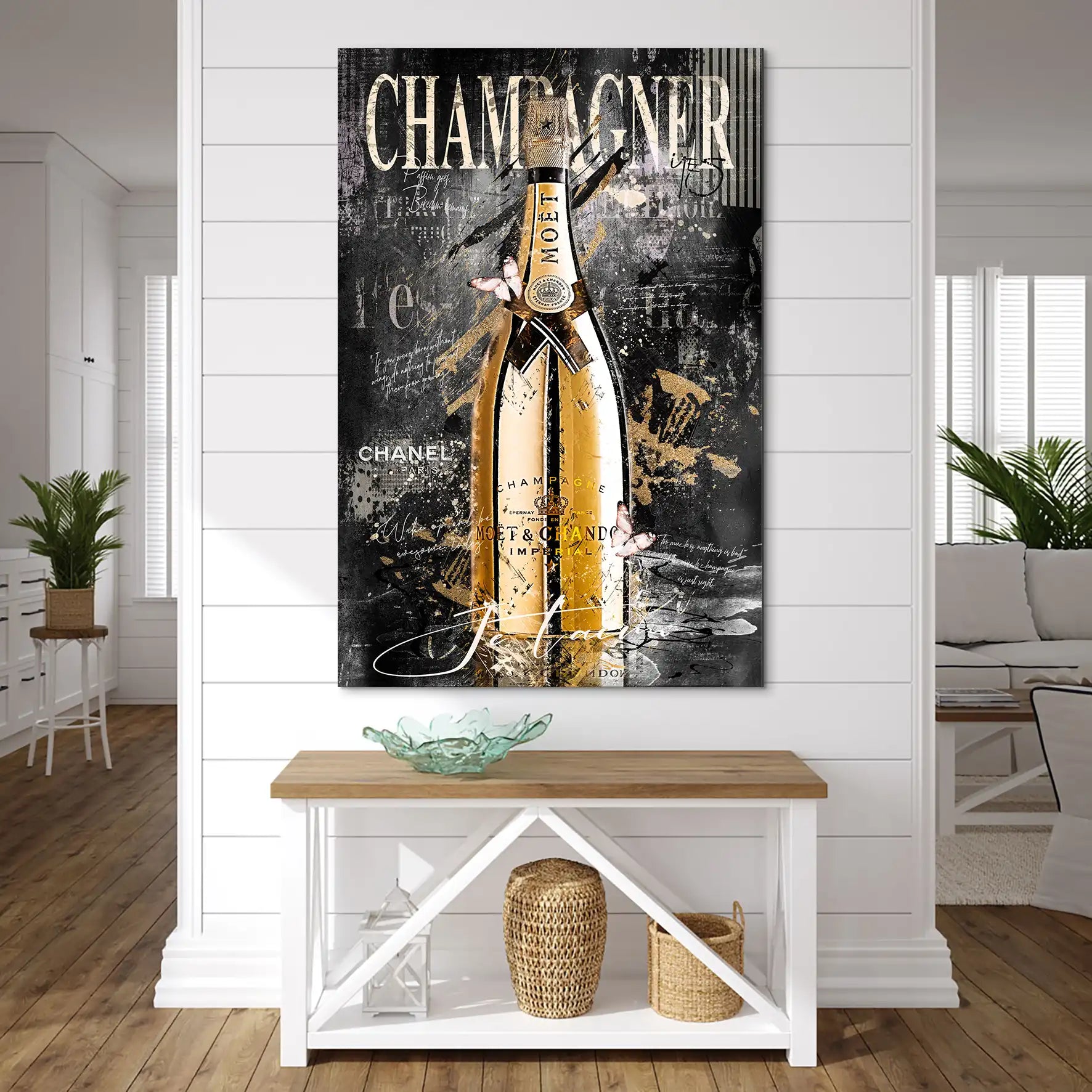 Champagner Je Taime AluDibond Bild INGALERIE