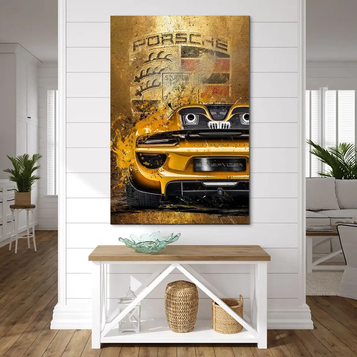 Porsche 918 Gold Style AluDibond Bild INGALERIE