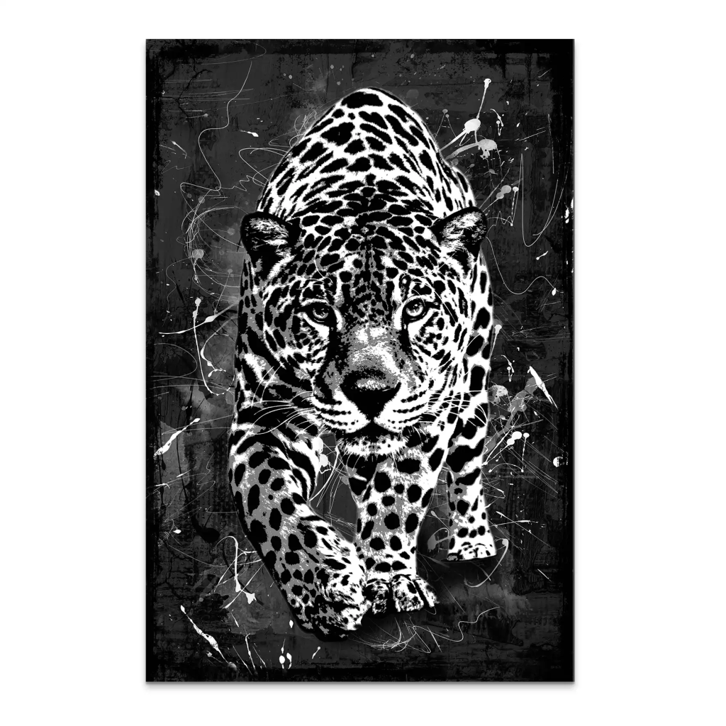 Leopard Abstrakt Black Style AluDibond Bild INGALERIE