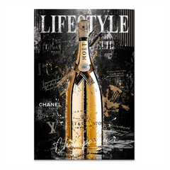 Champagner Black Style AluDibond Bild