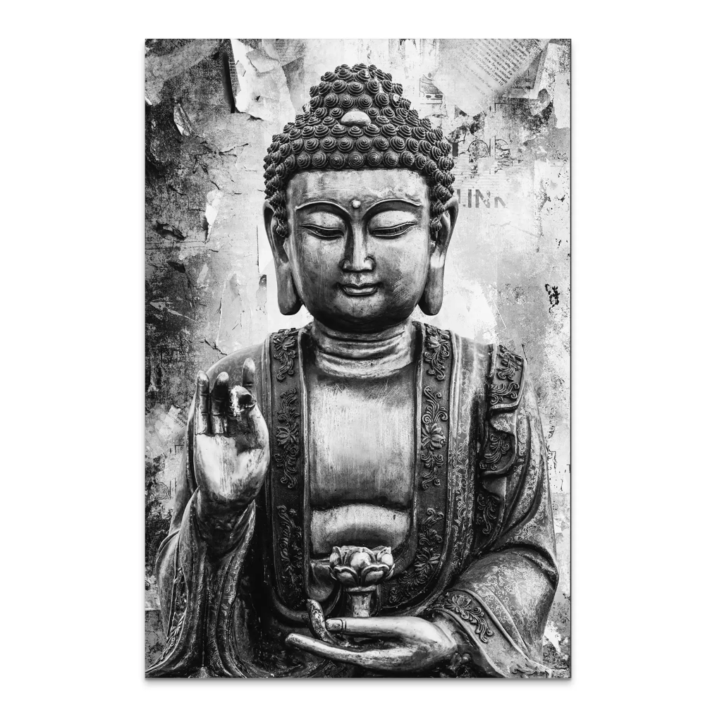 Buddha Black Style AluDibond Bild INGALERIE