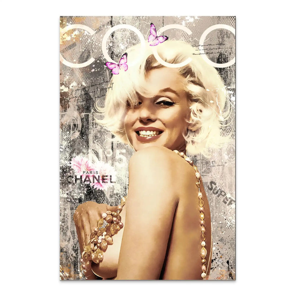 Marilyn Coco Retro AluDibond Bild INGALERIE