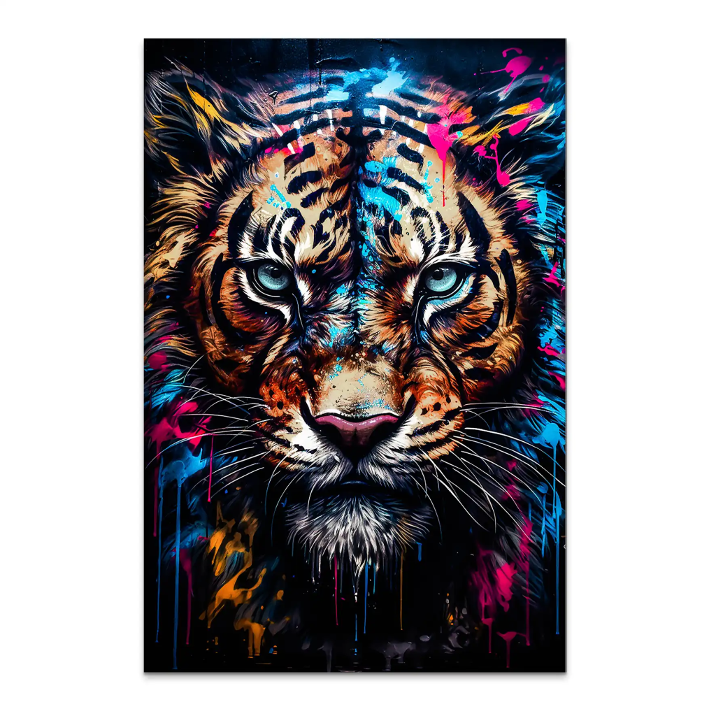 Tiger Abstrakt Style AluDibond Bild INGALERIE