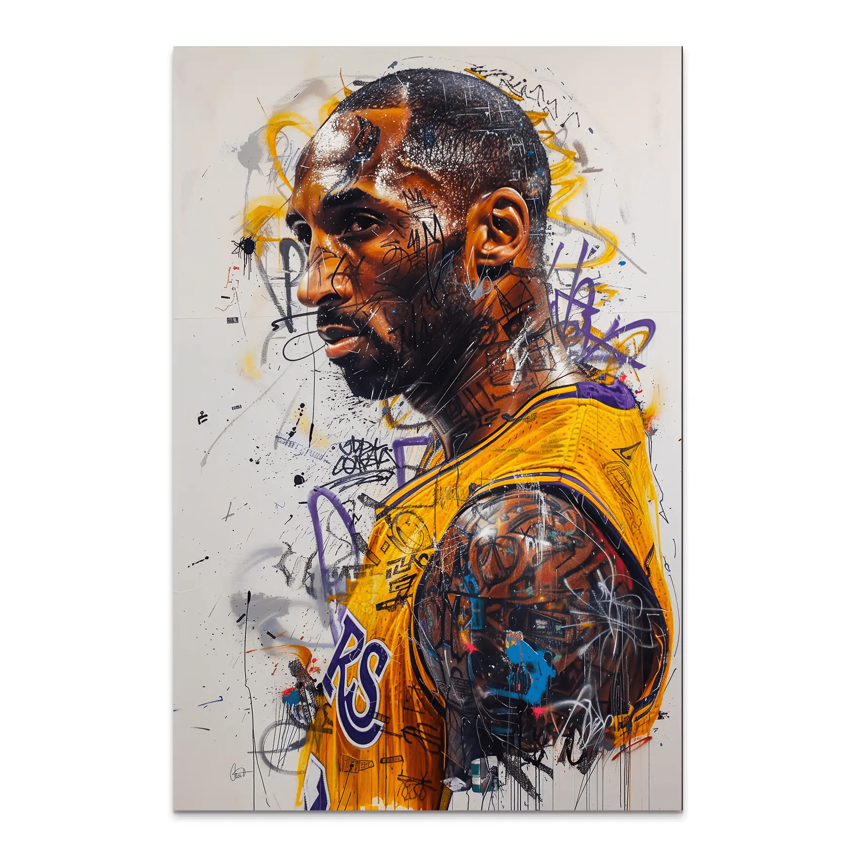 Kobe Basketball Graffiti AluDibond Bild INGALERIE