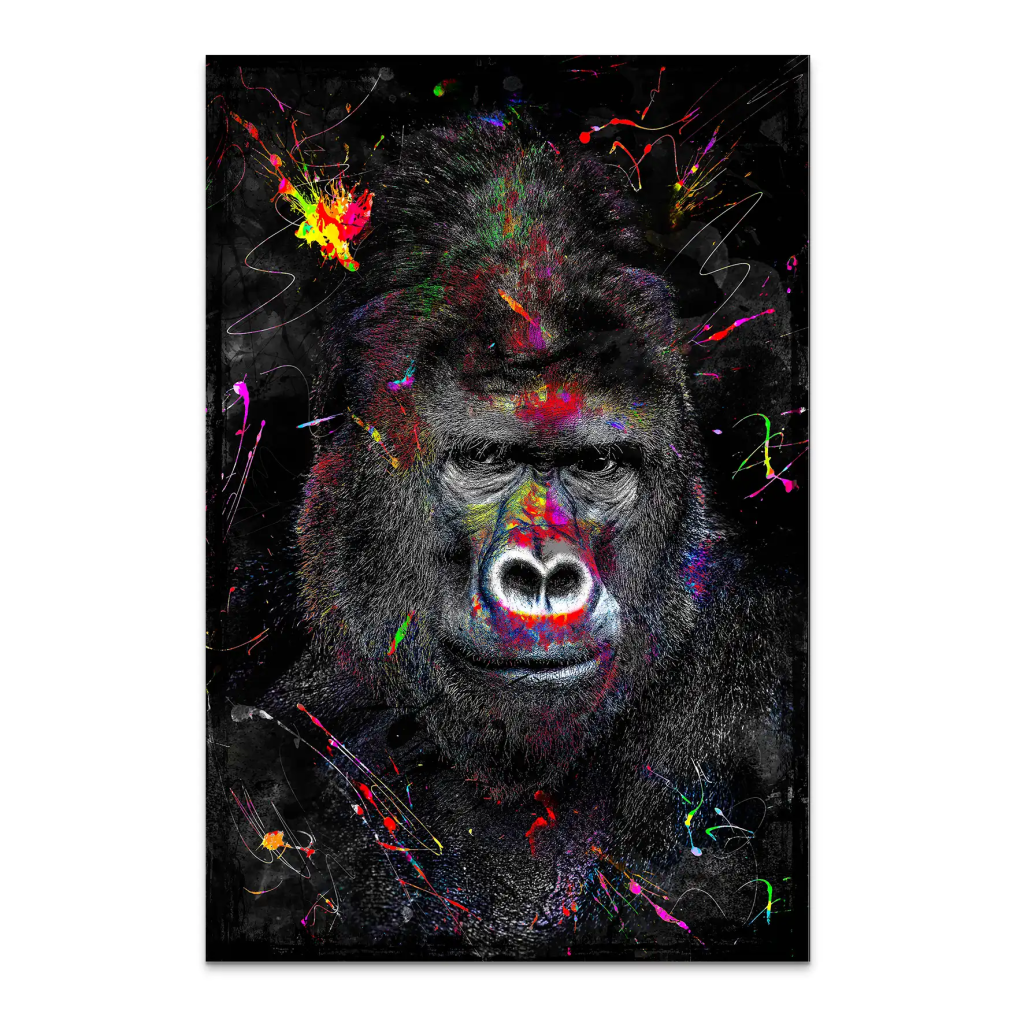 Gorilla Abstrakt Color Style AluDibond Bild INGALERIE