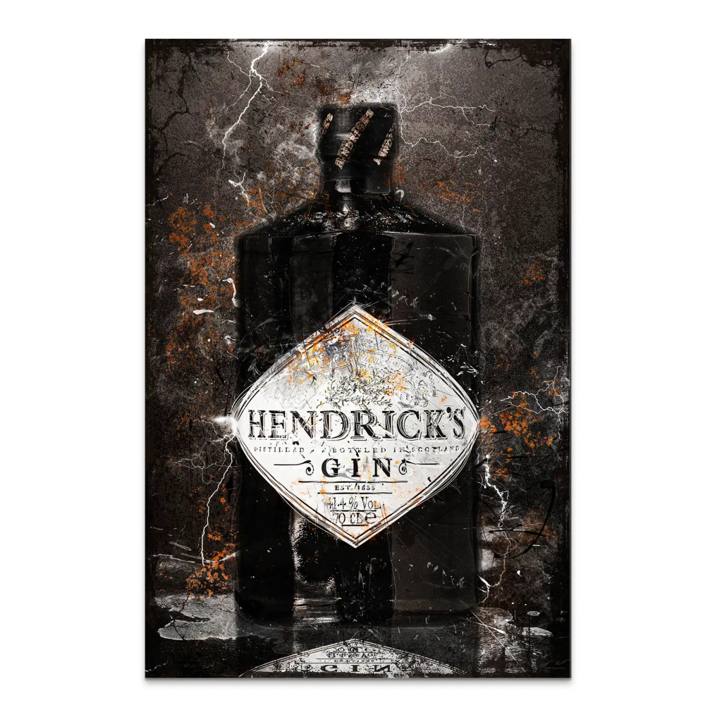 Gin Abstrakt Dark Style AluDibond Bild INGALERIE