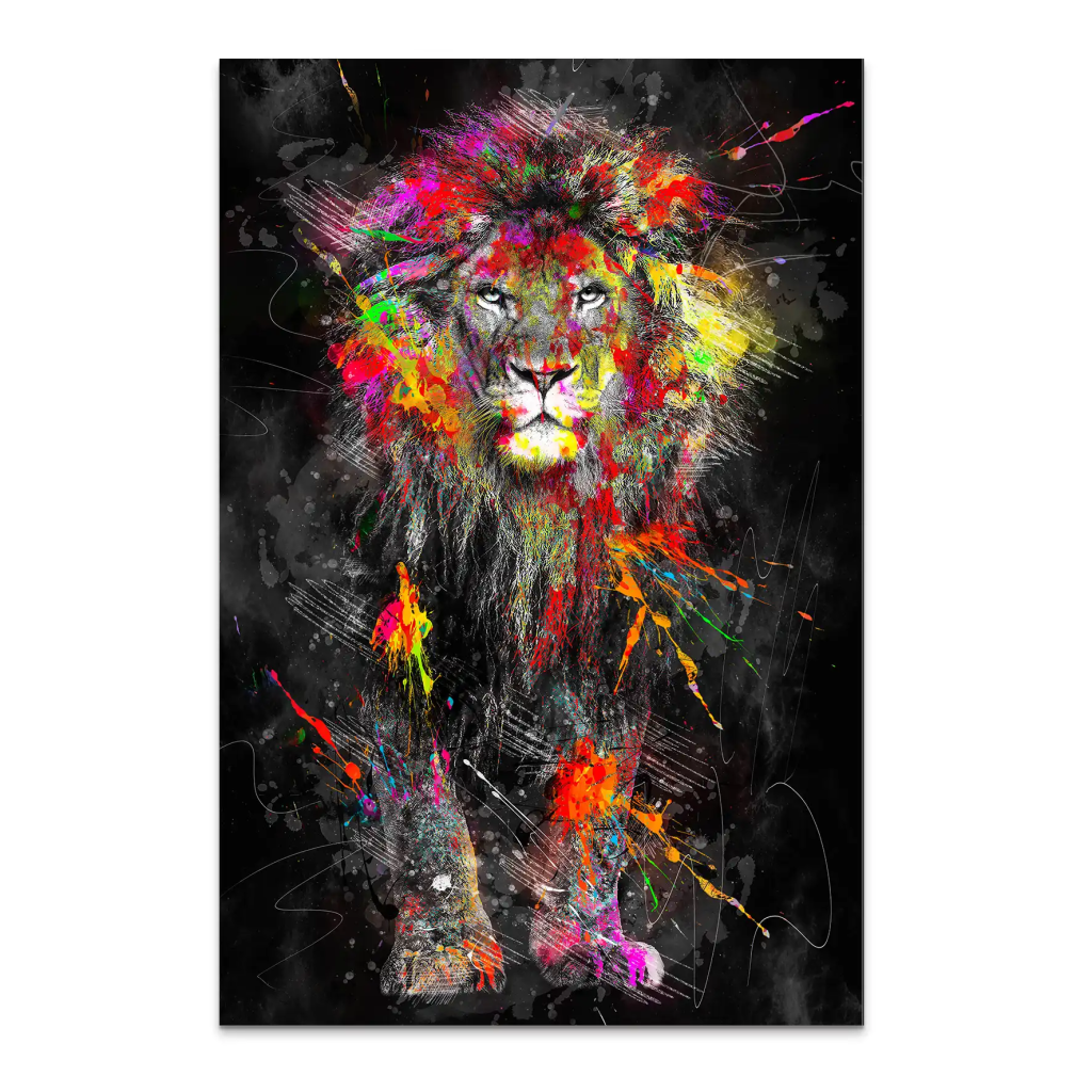 Lion Color Splash AluDibond Bild INGALERIE