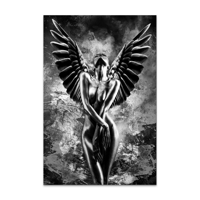 Black Angel Abstrakt AluDibond Bild INGALERIE