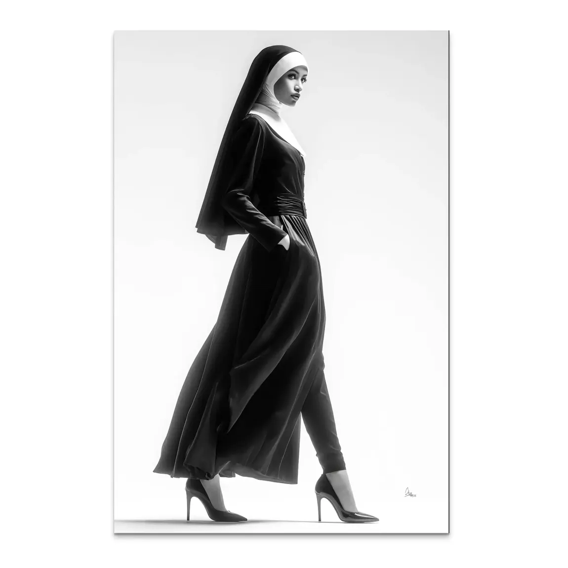 Nonne Couture Alu Dibond Bild