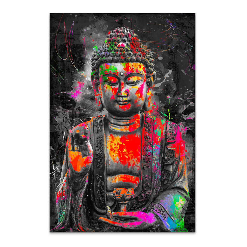 Buddha Pop Art AluDibond Bild INGALERIE