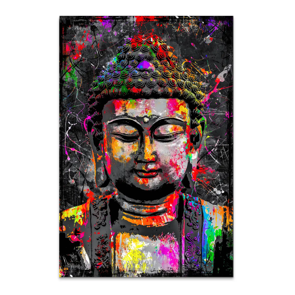 Buddha Bunt Abstrakt AluDibond Bild INGALERIE