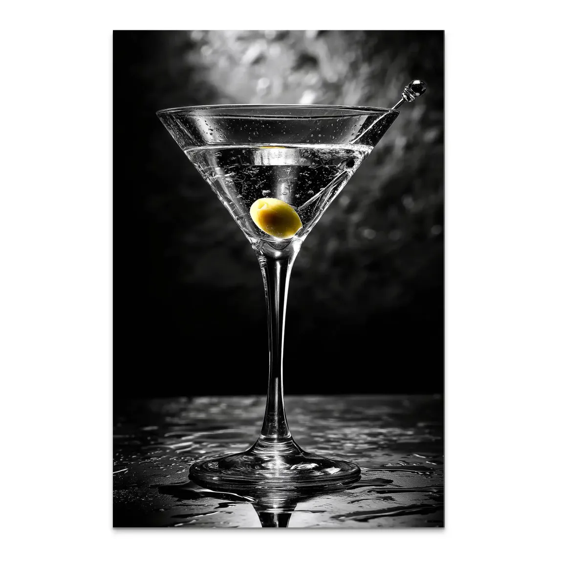 Martini Glas Noir Alu Dibond Bild