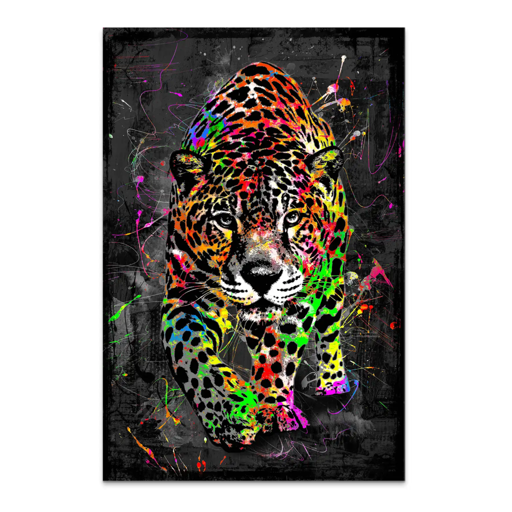 Leopard Abstrakt Color Style AluDibond Bild INGALERIE