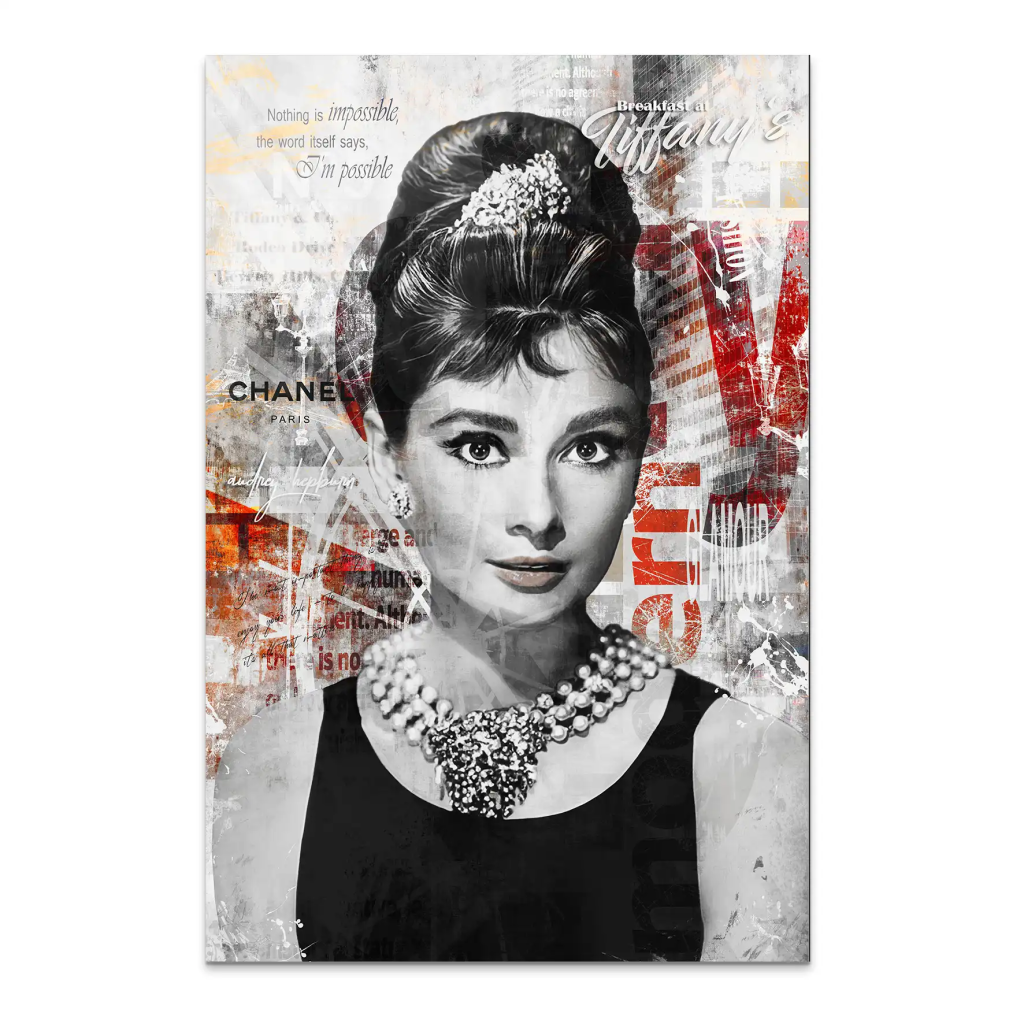 Audrey Glamour Style AluDibond Bild INGALERIE