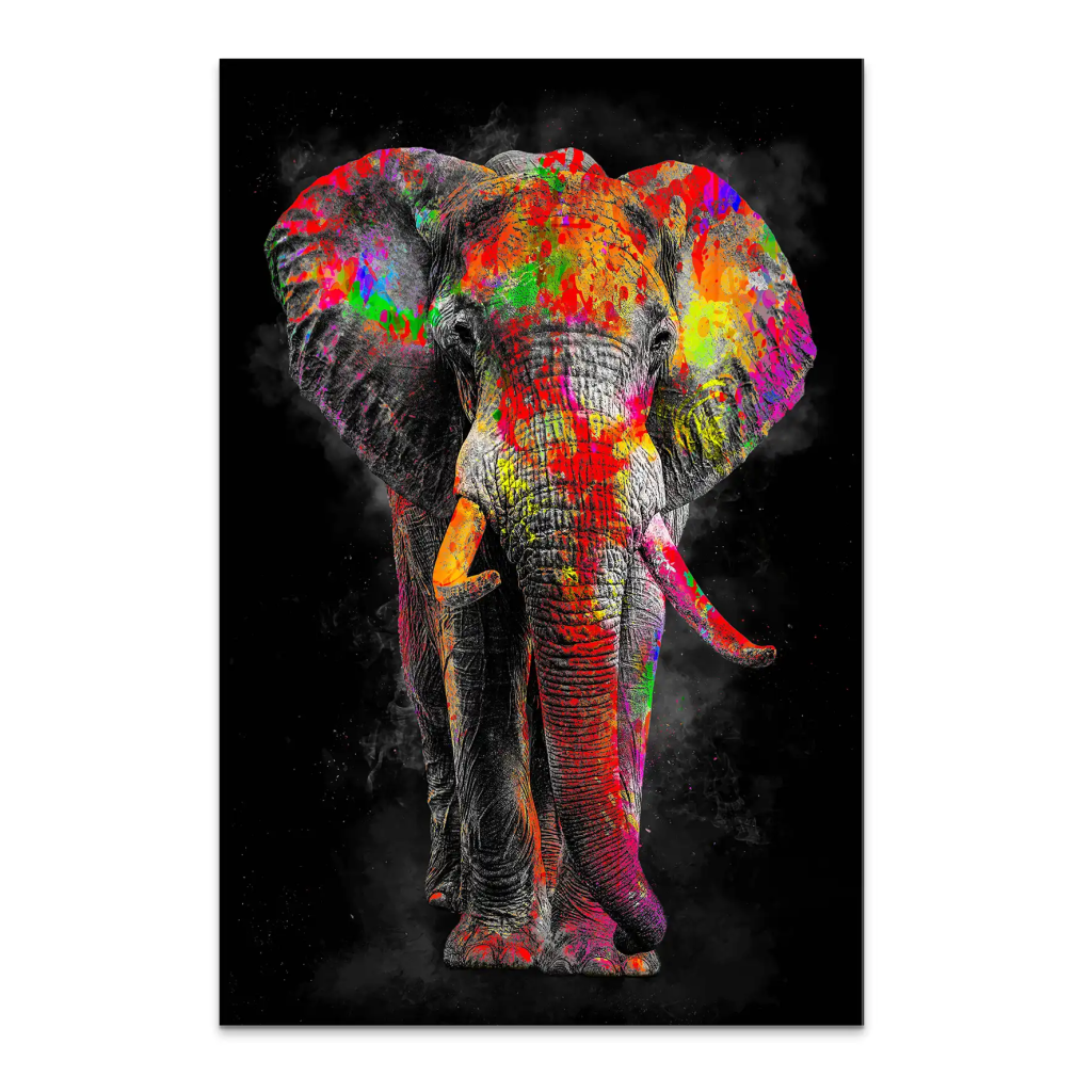 Elefant Color Style AluDibond Bild INGALERIE