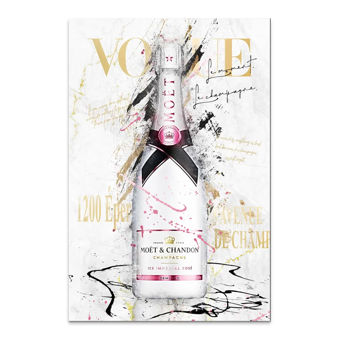 Champagner Glam Alu Dibond Wandbild