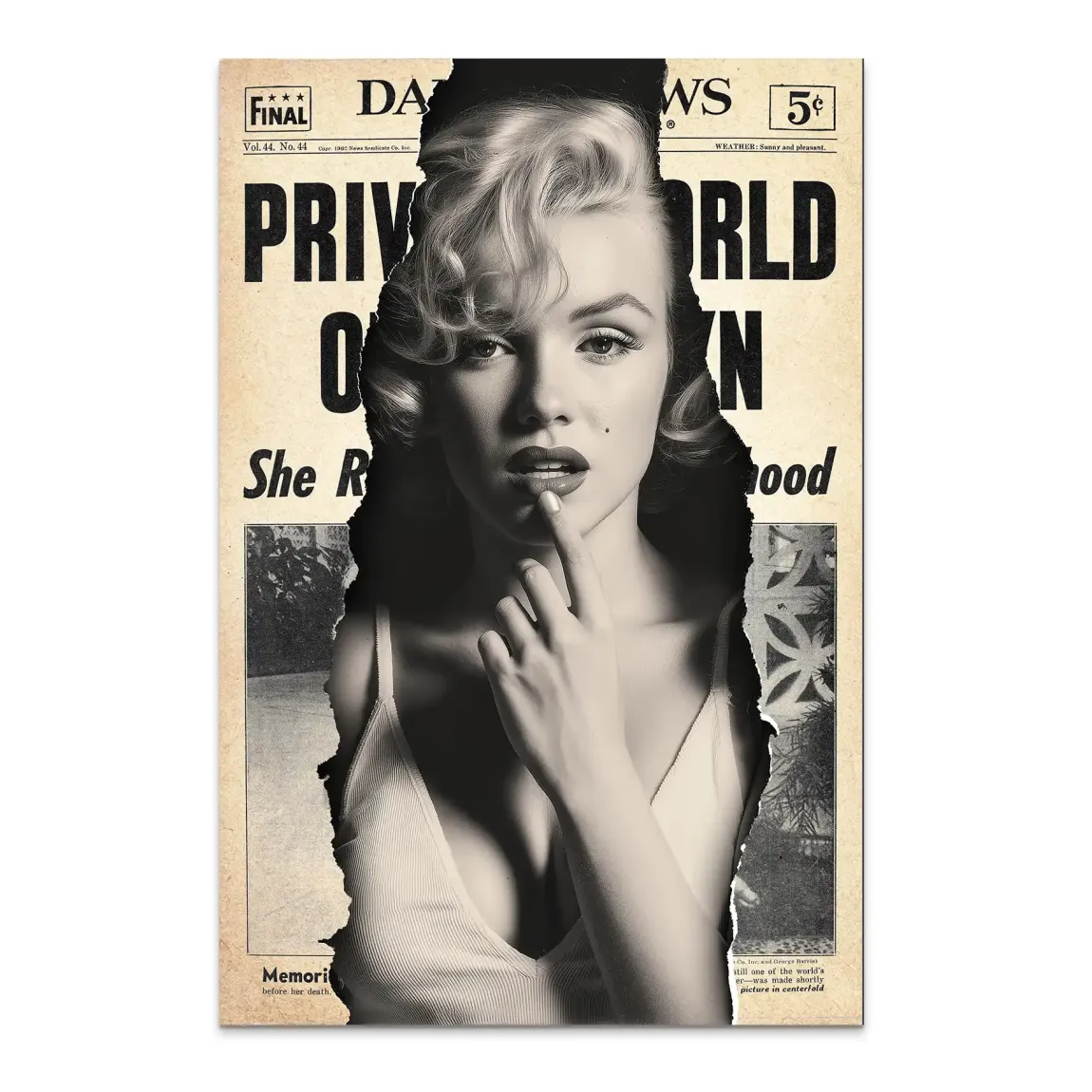 Marilyn Monroe News Alu Dibond Bild