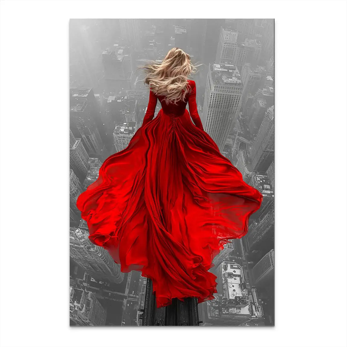 Lady in Red AluDibond Bild INGALERIE