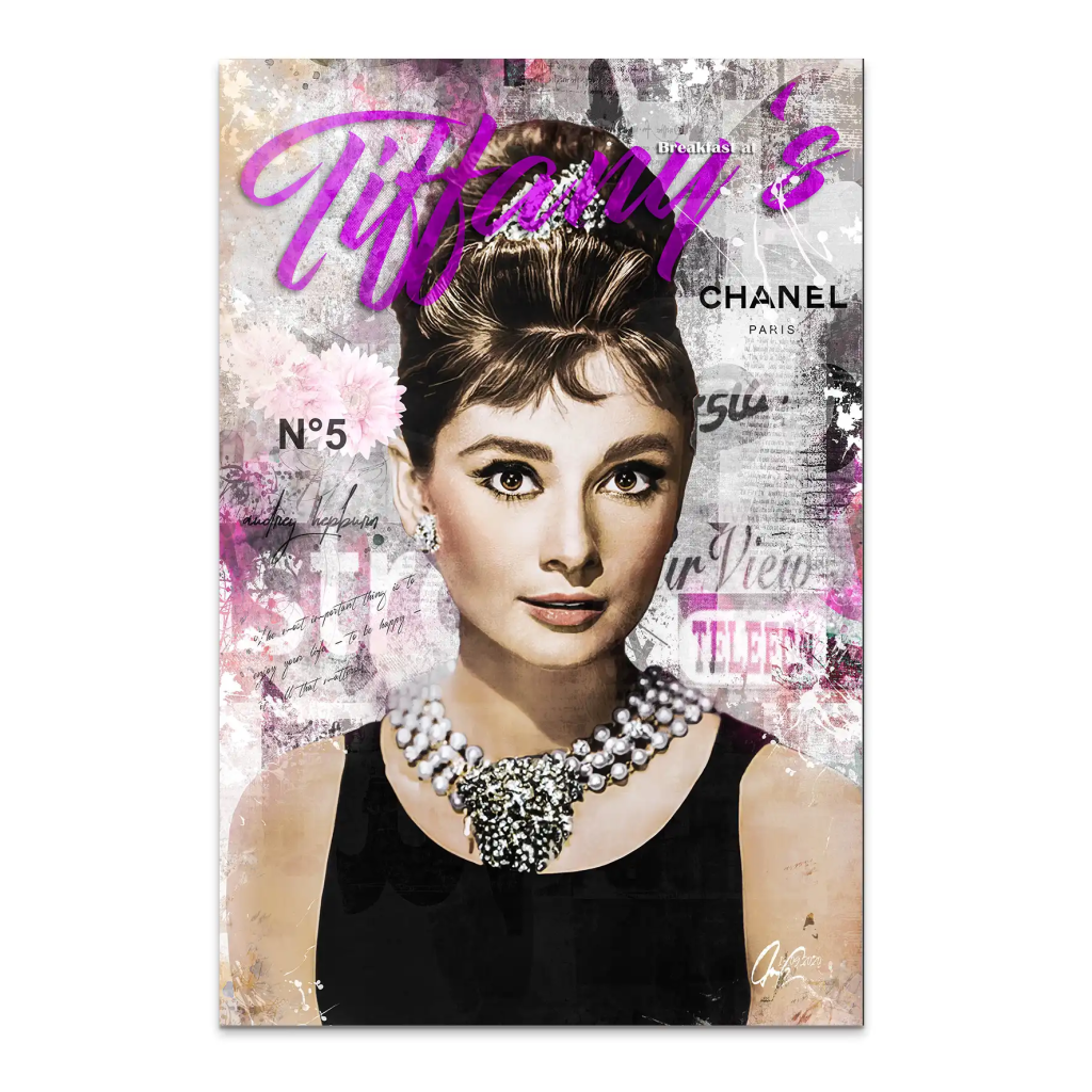 Audrey Tiffany Purple Art AluDibond Bild INGALERIE