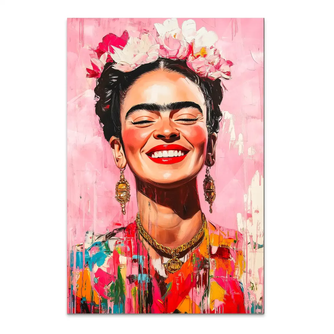 Frida Kahlo Happy Smile Alu Dibond Bild