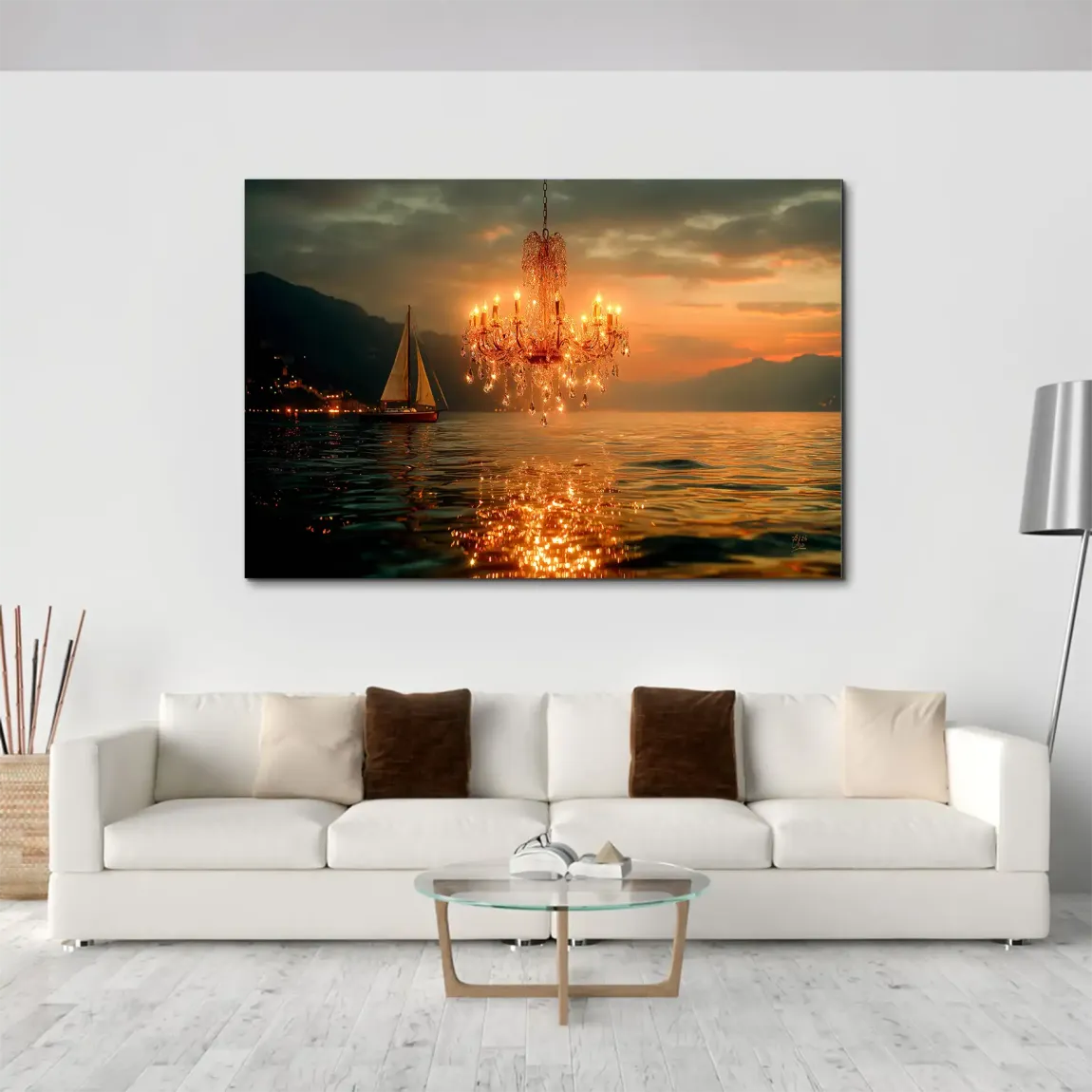 Abendlichter AluDibond Bild