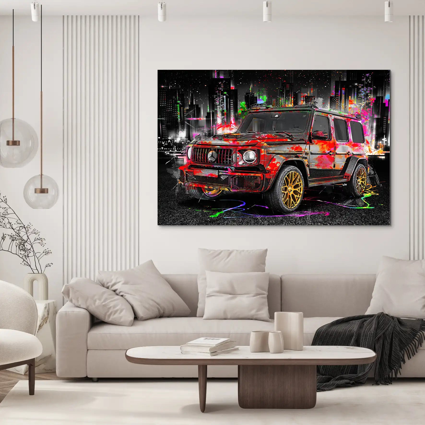 Mercedes G63 Abstrakt Color AluDibond Bild INGALERIE