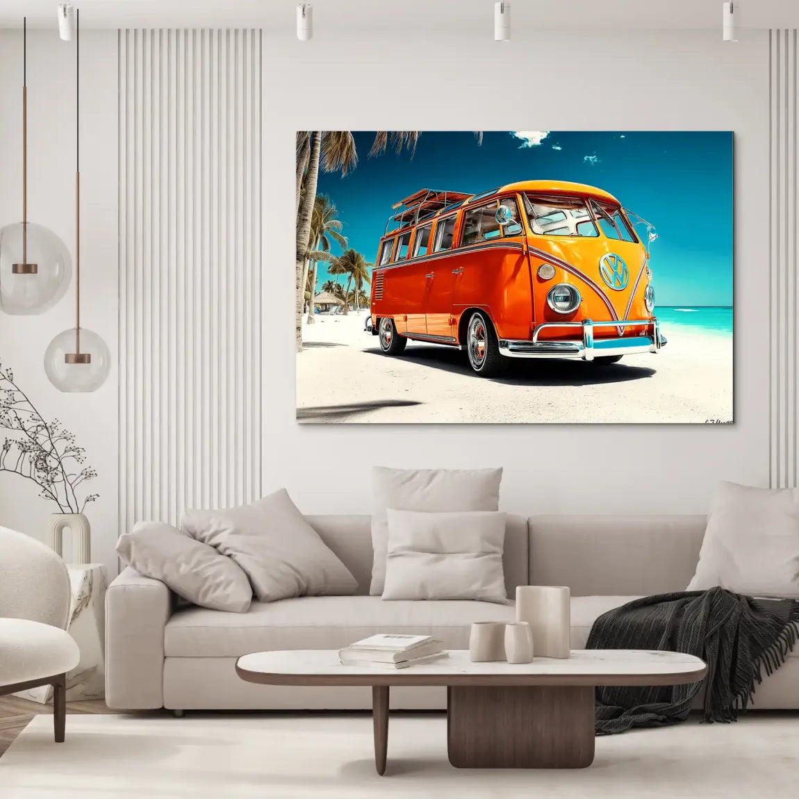 VW Bulli Beach AluDibond Bild INGALERIE