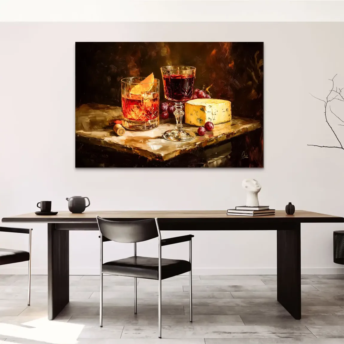 Wein & Käse AluDibond Bild