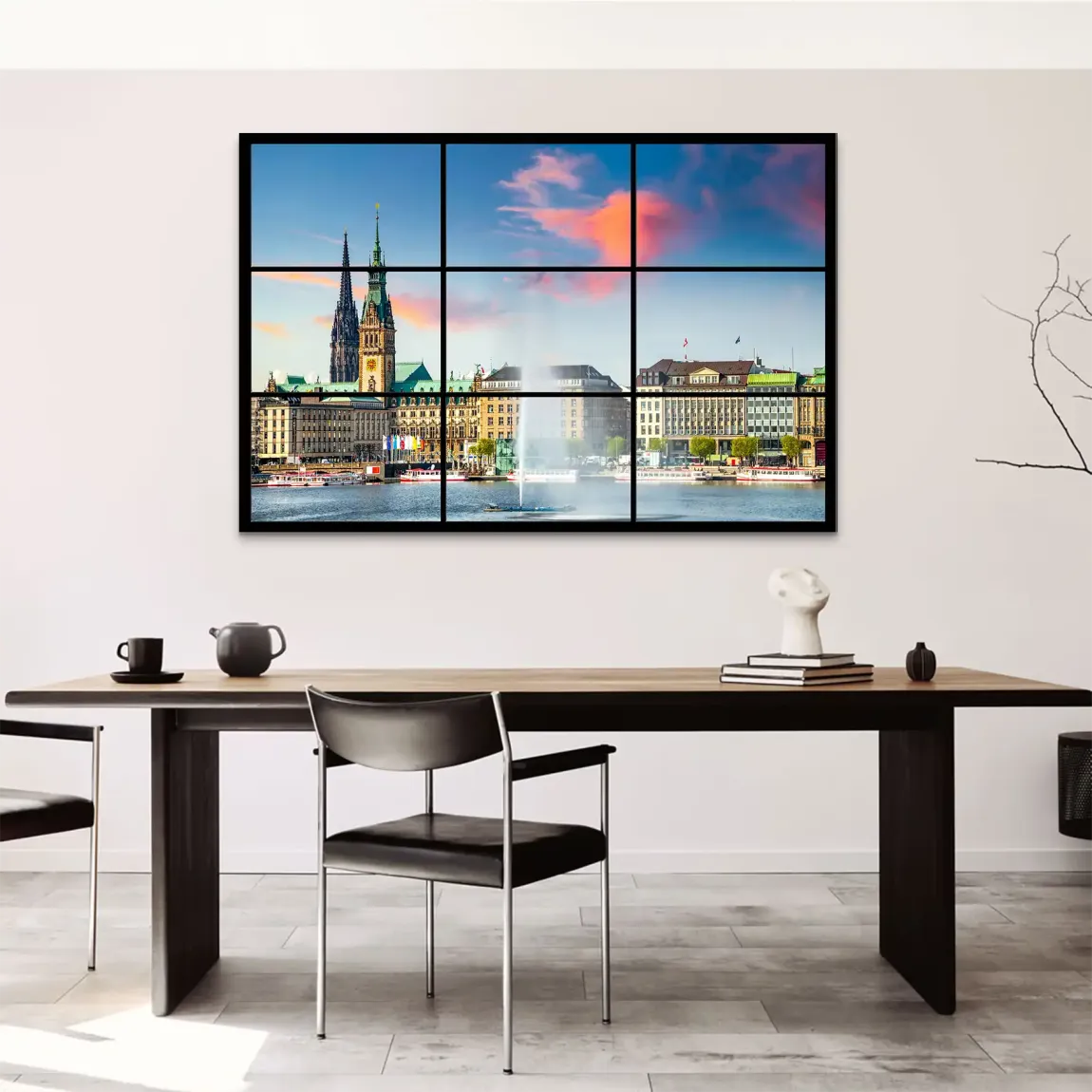 Sunset View Hamburg AluDibond Bild