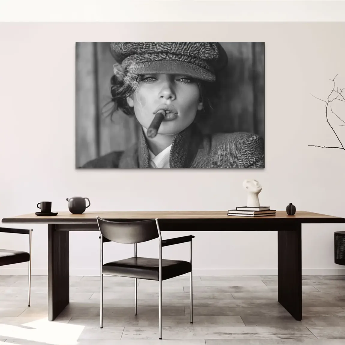 Femme Smoke AluDibond Bild