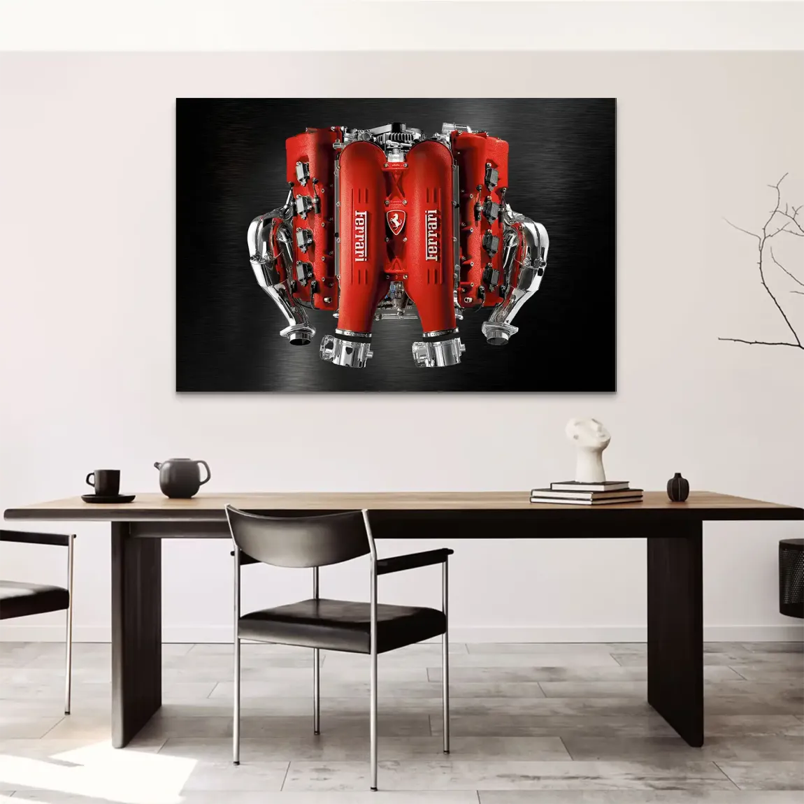 Ferrari V8 Motor AluDibond Bild