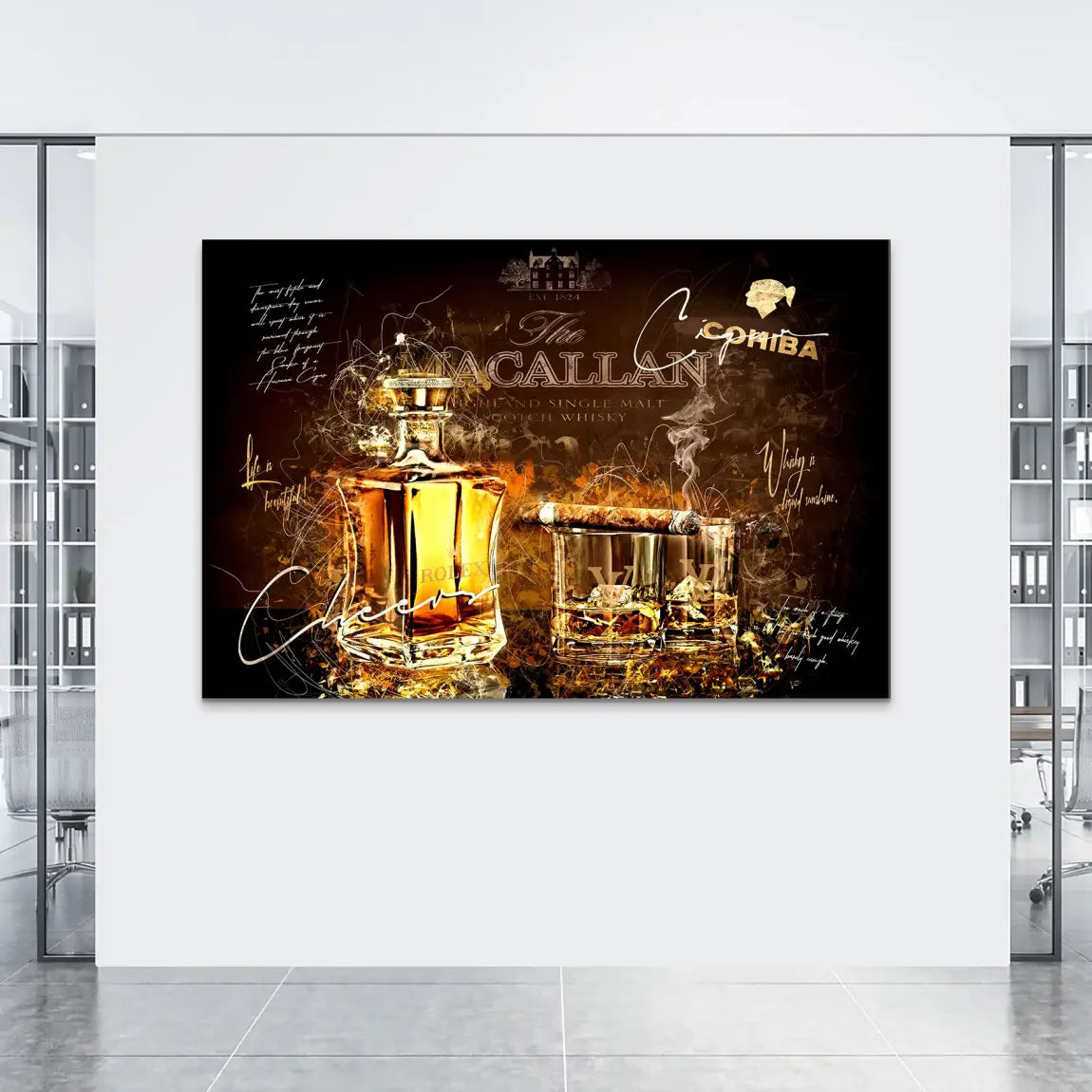 Whisky Lounge Art Alu Dibond Bild INGALERIE