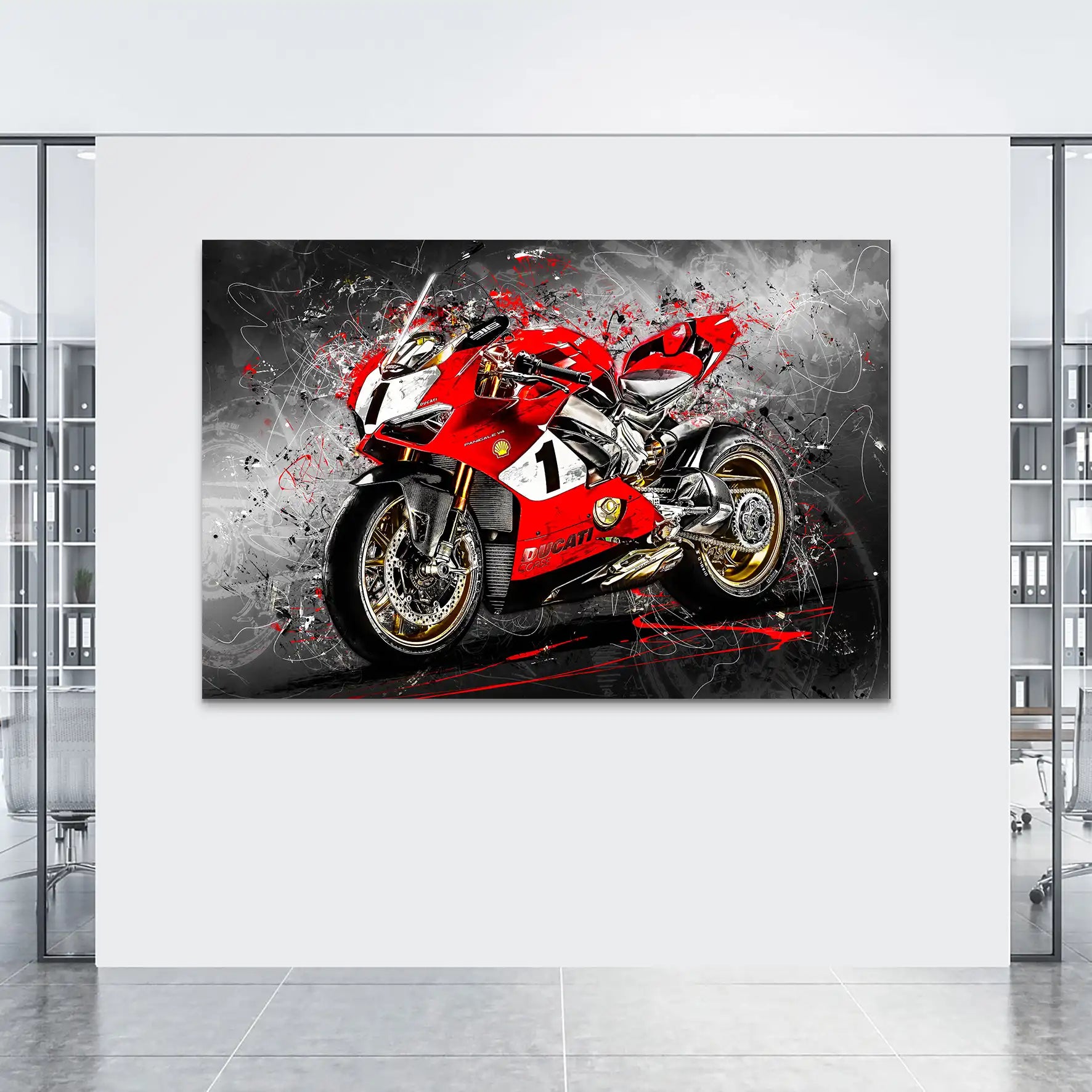 Ducati 916 Anniversario Abstrakt AluDibond Bild INGALERIE