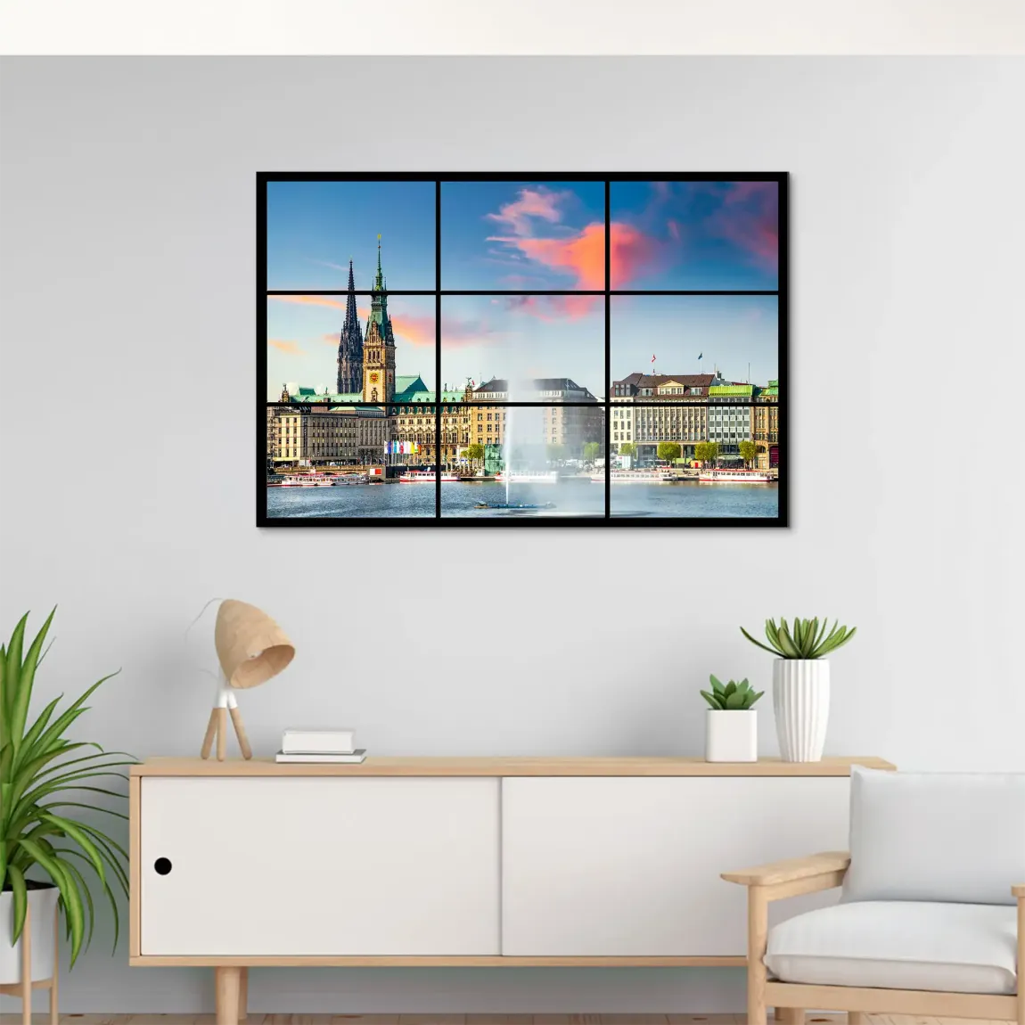 Sunset View Hamburg AluDibond Bild