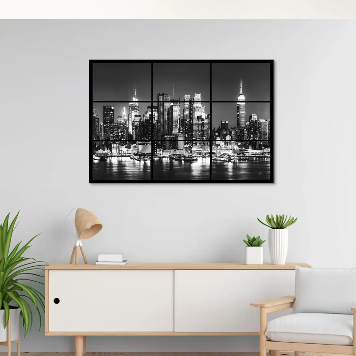 New York Black Skyline AluDibond Bild