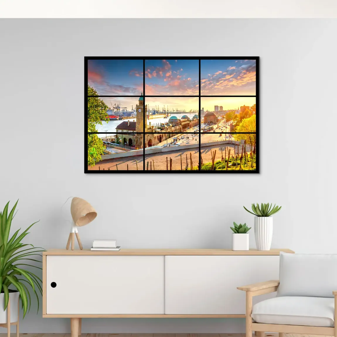 Hamburg Sunset View AluDibond Bild