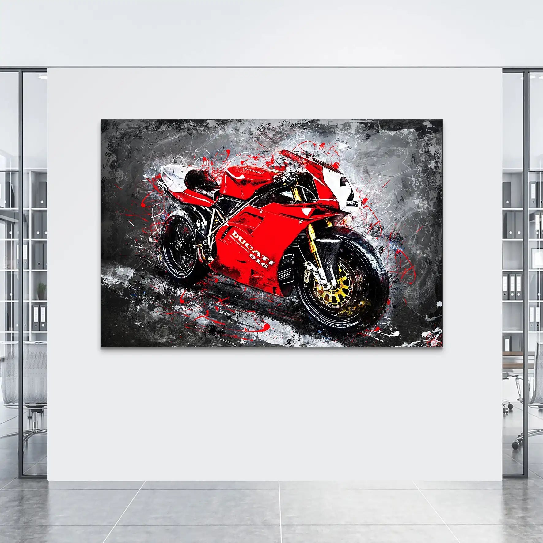 Ducati 916 Abstrakt AluDibond Bild INGALERIE