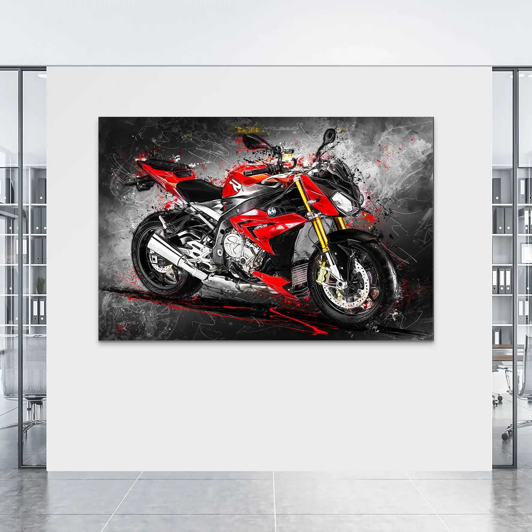 BMW S1000R Abstrakt AluDibond Bild INGALERIE