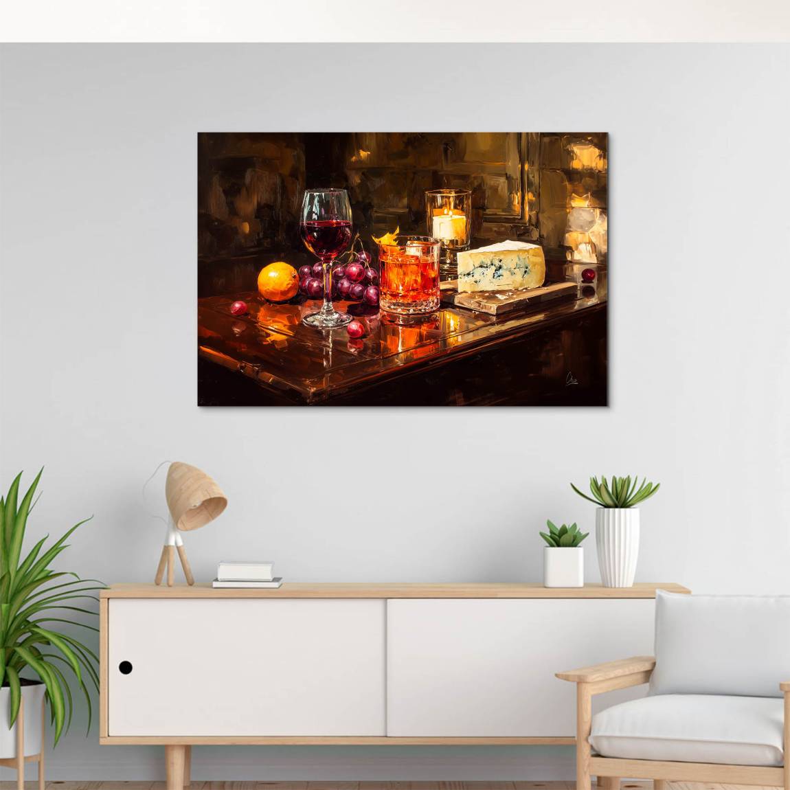 Wein im Licht AluDibond Bild